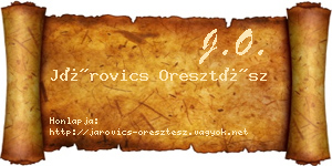 Járovics Oresztész névjegykártya